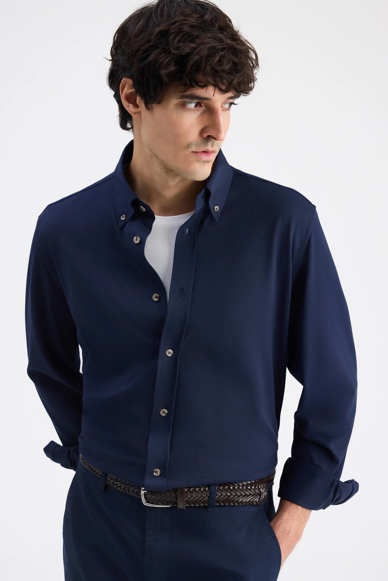 Ds Damat Comfort Lacivert Oxford Gömlek görsel 7