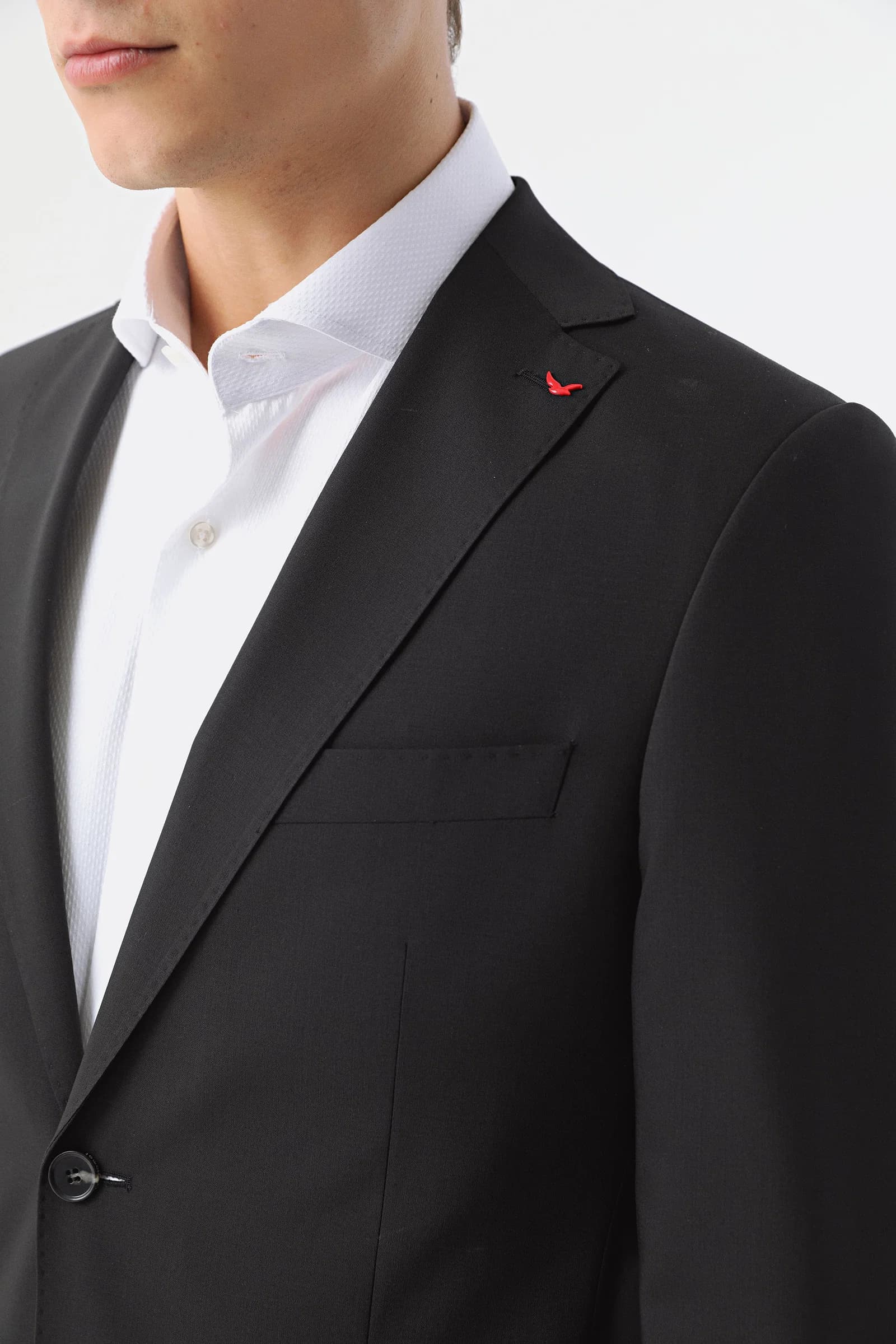 Ds Damat Slim Fit Siyah Düz Travel Takim Elbise görsel 3