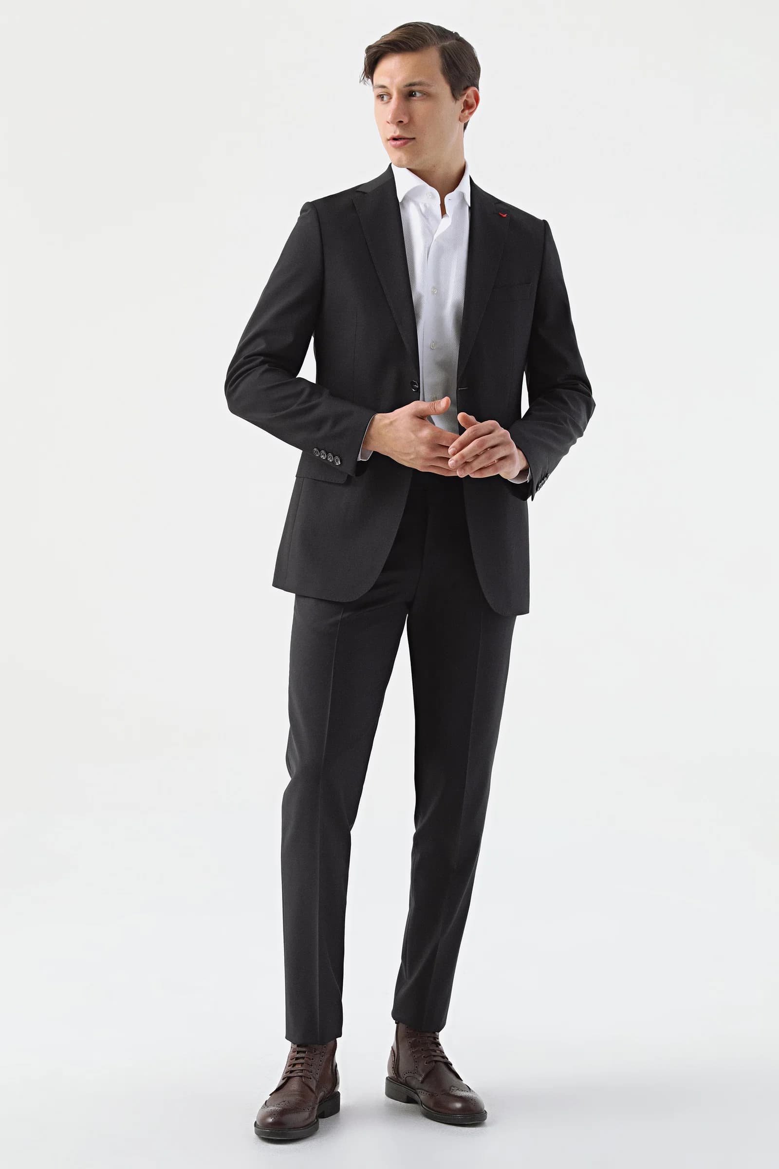 Ds Damat Slim Fit Siyah Düz Travel Takim Elbise görsel 5
