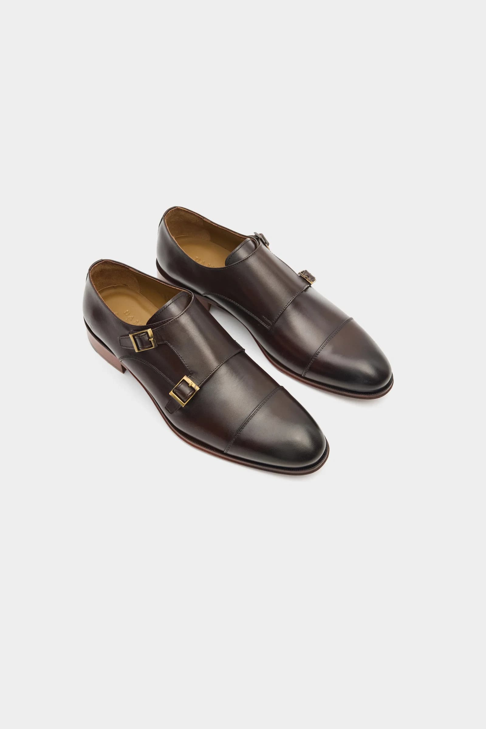 Damat Kahverengi Hakiki Deri Çift Tokalı Monk Strap Ayakkabı görsel 5