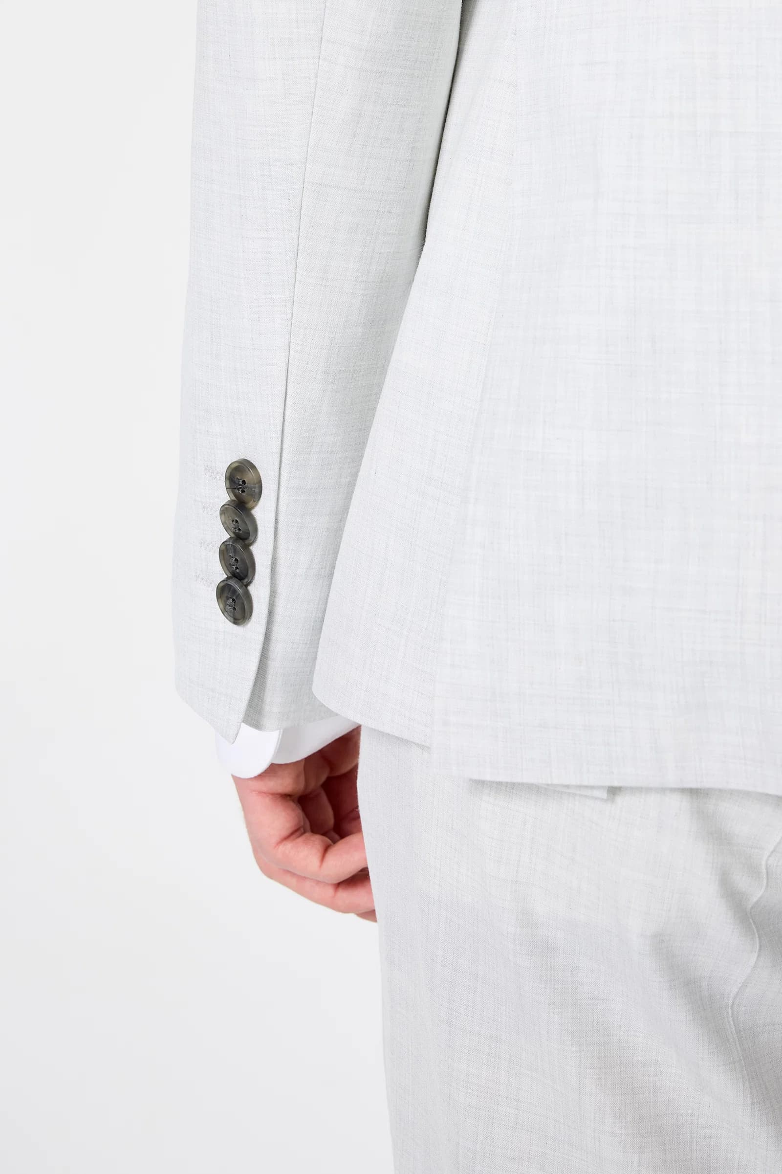 Tween Slim Fit Koyu Gri Armürlü Takim Elbise görsel 5