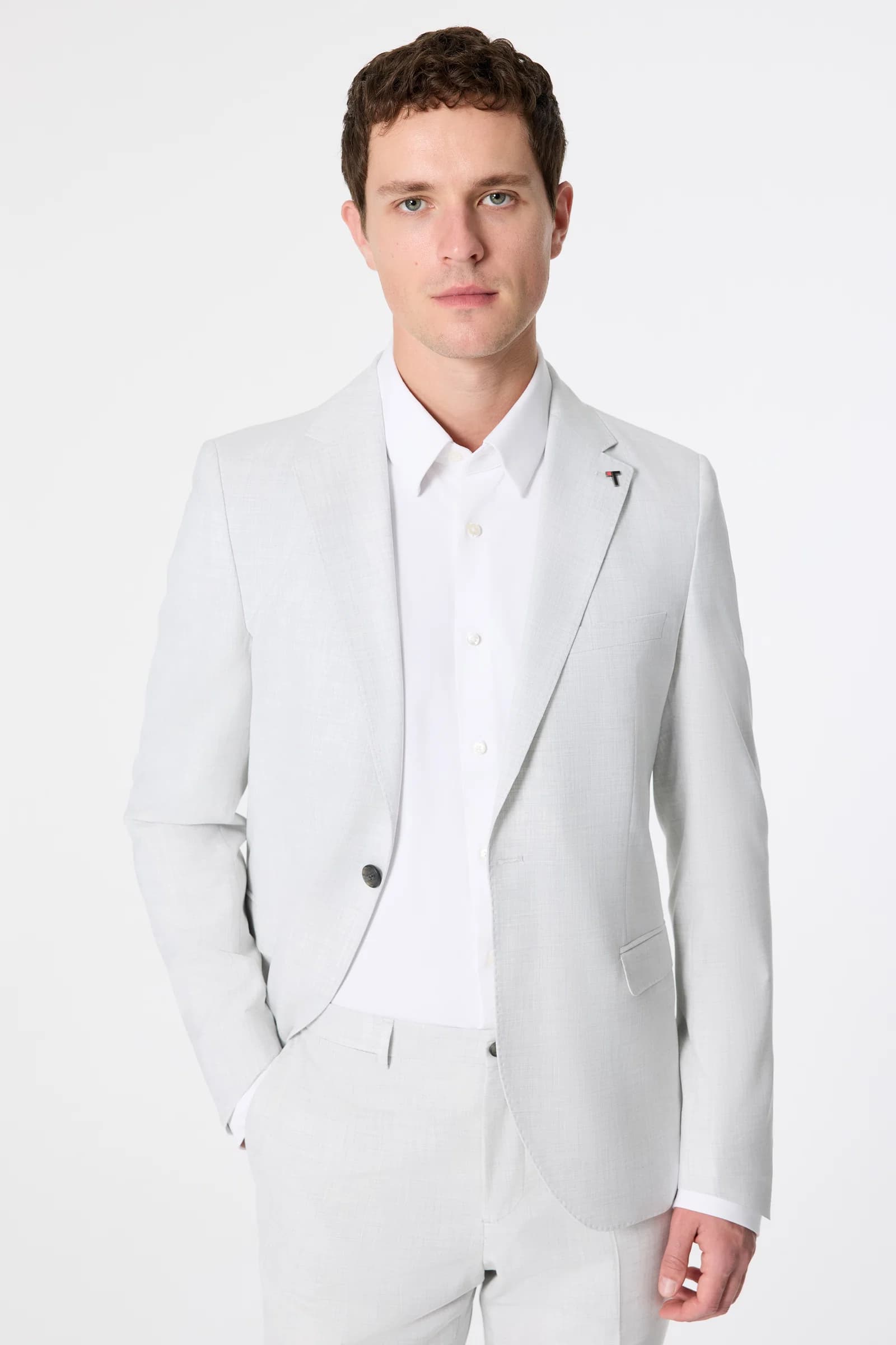 Tween Slim Fit Koyu Gri Armürlü Takim Elbise görsel 6