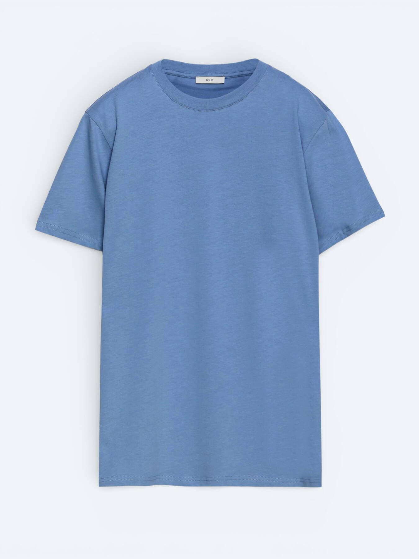 Indigo Düz %100 Pamuk T-shirt görsel 3