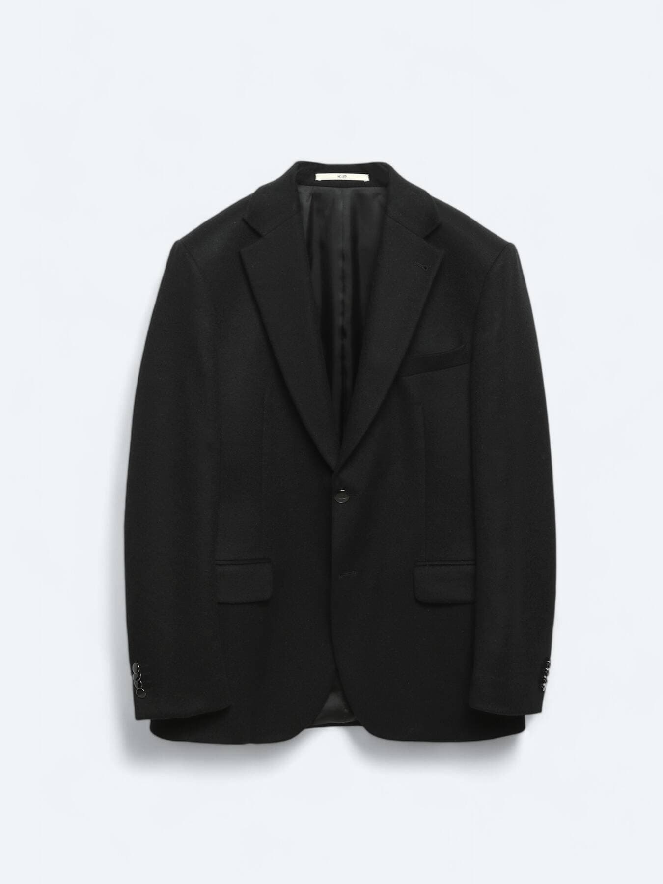Siyah Düz Modern Fit Yün Karışımlı Ceket görsel 7